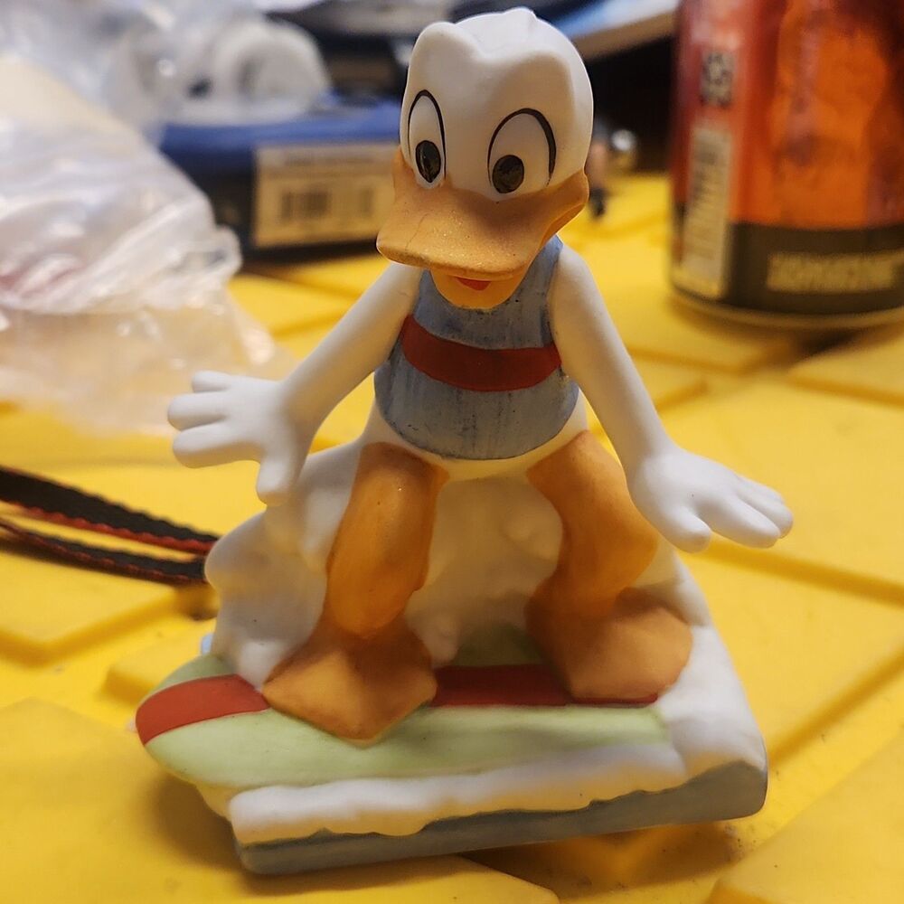 Vintage Walt Disney Production Donald Duck Swimming Ceramic 4"